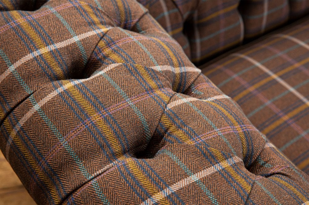 Conrad Chesterfield Sofa - Tweed Dark Brown Tweed