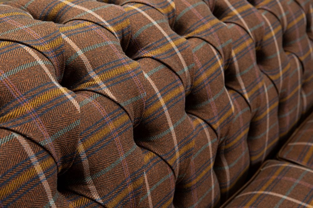 Conrad Chesterfield Sofa - Tweed Dark Brown Tweed