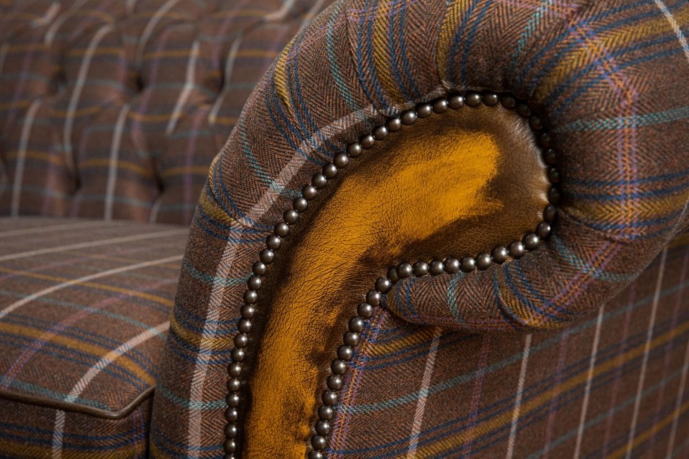 Conrad Chesterfield Sofa - Tweed Dark Brown Tweed