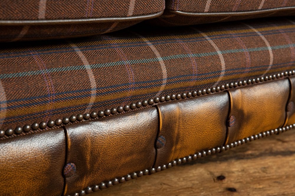 Conrad Chesterfield Sofa - Tweed Dark Brown Tweed