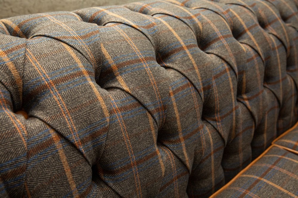 Conrad Chesterfield Sofa - Tan Brown Tweed
