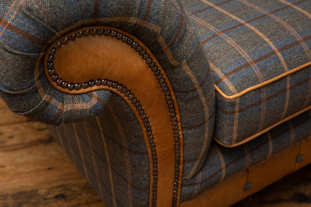 Conrad Chesterfield Sofa - Tan Brown Tweed