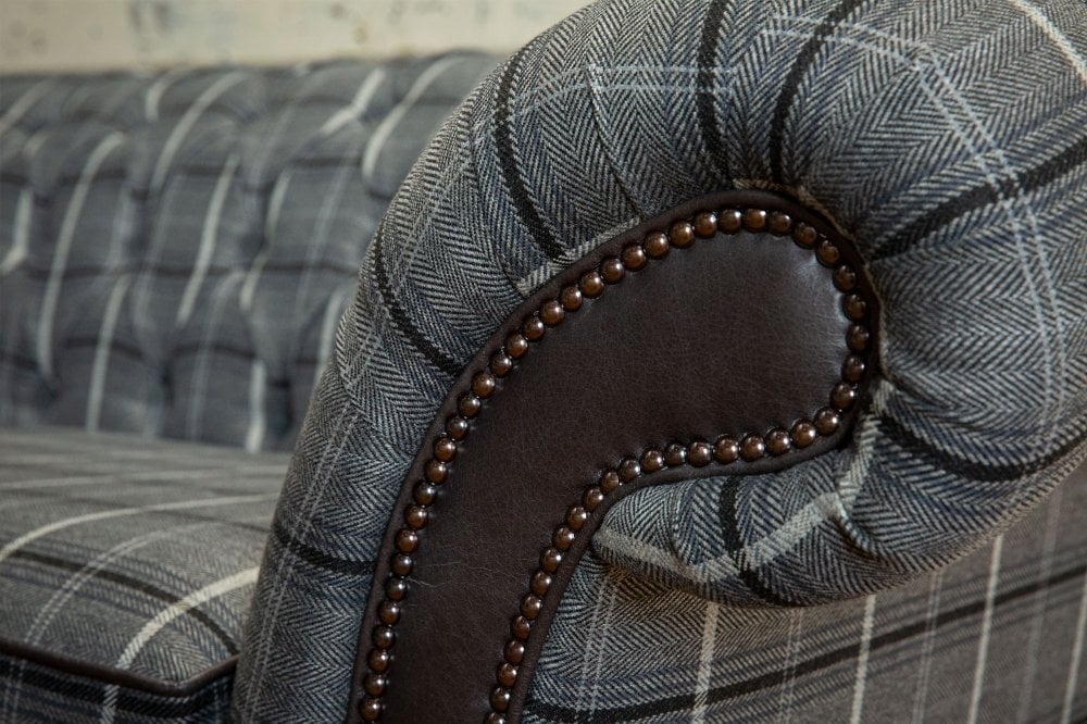 Conrad Chesterfield Sofa - Grey Tweed