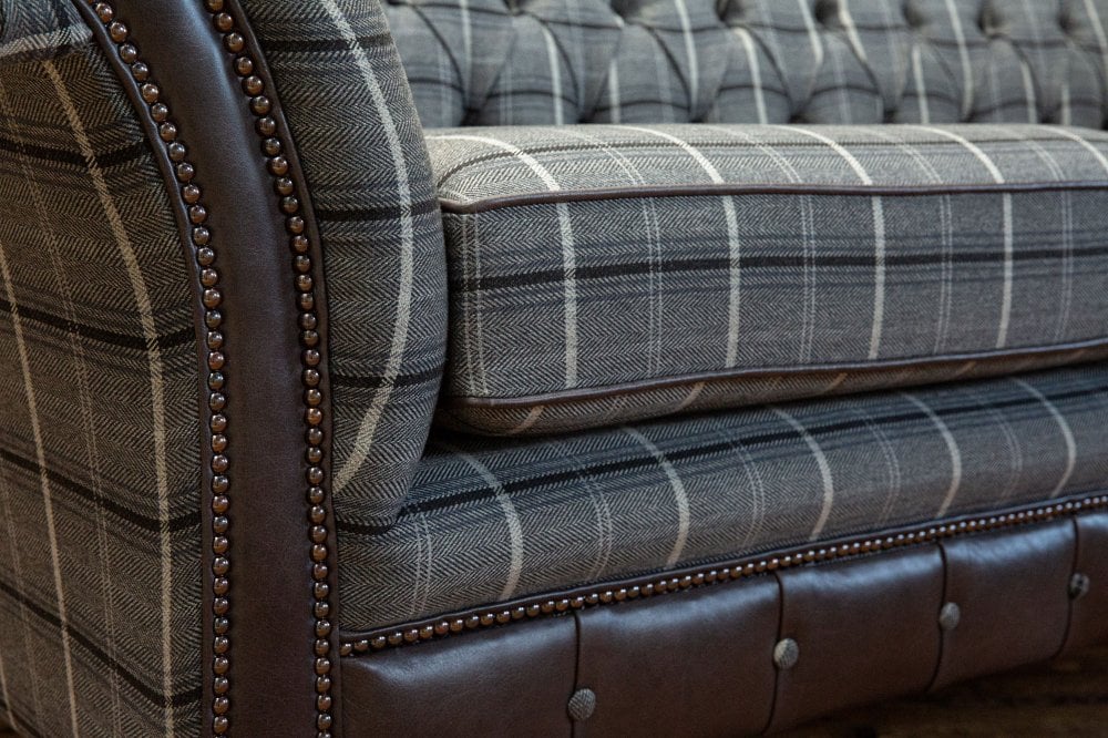 Conrad Chesterfield Sofa - Grey Tweed