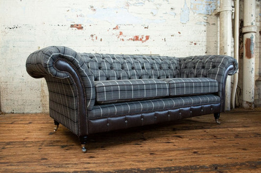 Conrad Chesterfield Sofa - Grey Tweed